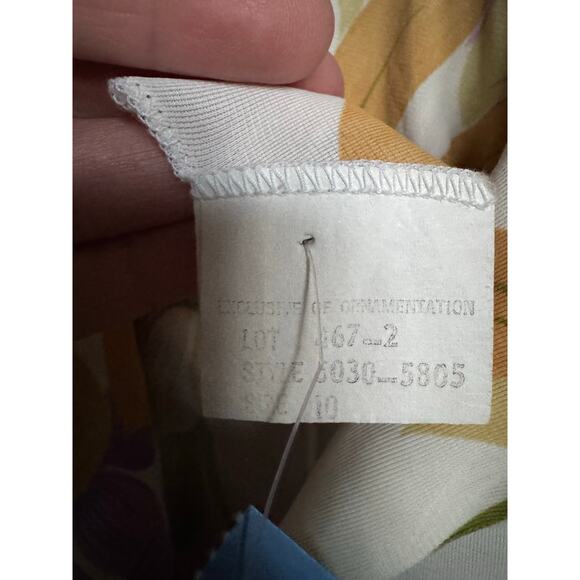 American Vintage unbranded 70's yellow Floral Maxi button down Dress medium - Picture 12 of 16